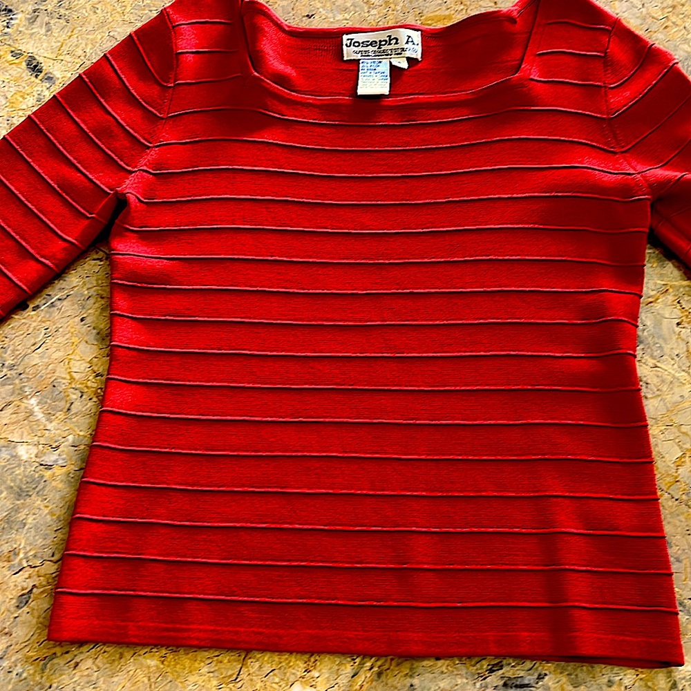 🍁🌺EUCJoseph A beautiful burntOrange. Is that SILK?Square neckline3/4 sleeveS:S
